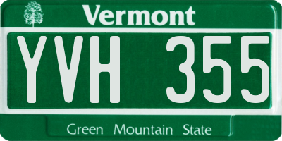 VT license plate YVH355
