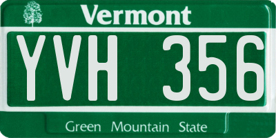 VT license plate YVH356