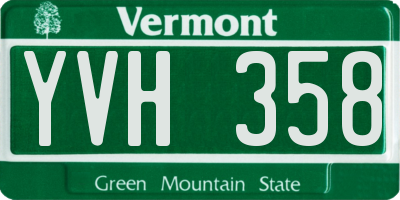 VT license plate YVH358
