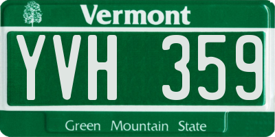 VT license plate YVH359