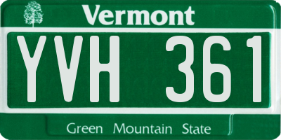 VT license plate YVH361