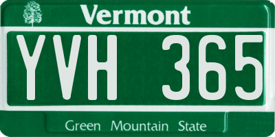 VT license plate YVH365