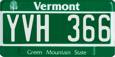 VT license plate YVH366