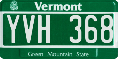 VT license plate YVH368