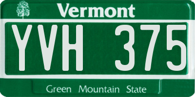 VT license plate YVH375