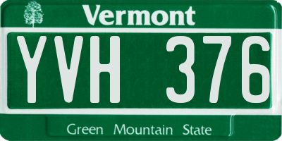 VT license plate YVH376