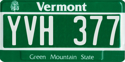 VT license plate YVH377
