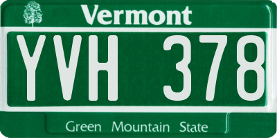 VT license plate YVH378