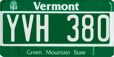 VT license plate YVH380
