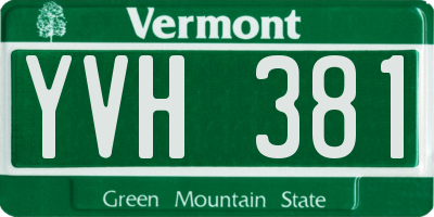 VT license plate YVH381