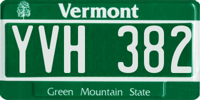 VT license plate YVH382