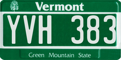 VT license plate YVH383