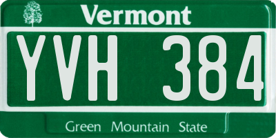 VT license plate YVH384