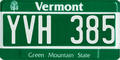 VT license plate YVH385