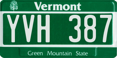VT license plate YVH387