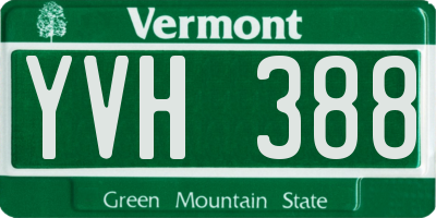 VT license plate YVH388