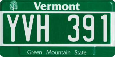 VT license plate YVH391