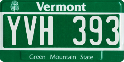 VT license plate YVH393