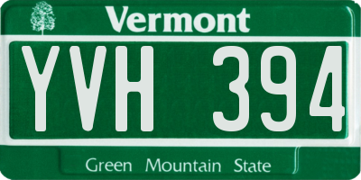 VT license plate YVH394