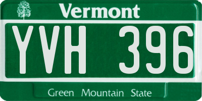 VT license plate YVH396