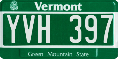VT license plate YVH397