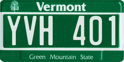 VT license plate YVH401
