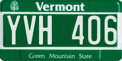 VT license plate YVH406