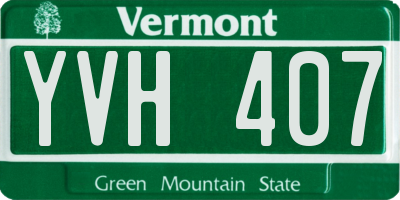 VT license plate YVH407