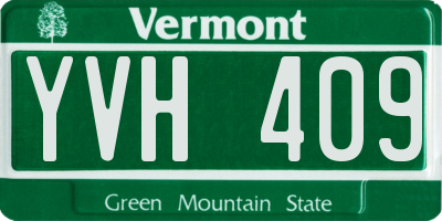 VT license plate YVH409