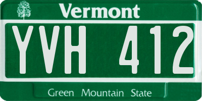 VT license plate YVH412