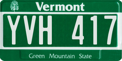 VT license plate YVH417