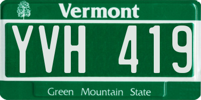 VT license plate YVH419