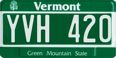 VT license plate YVH420