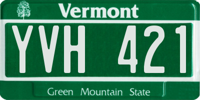 VT license plate YVH421