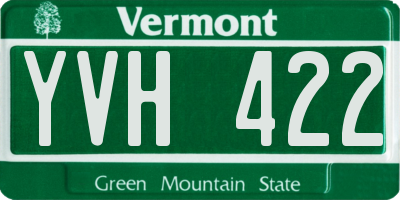 VT license plate YVH422