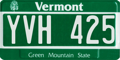 VT license plate YVH425