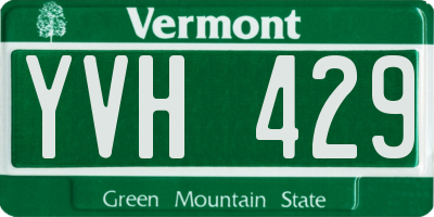 VT license plate YVH429