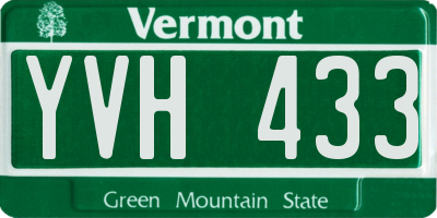 VT license plate YVH433
