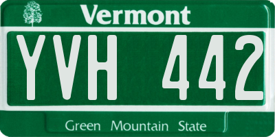 VT license plate YVH442