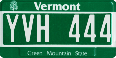 VT license plate YVH444