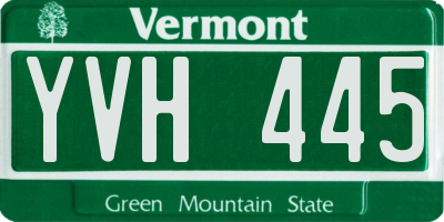 VT license plate YVH445