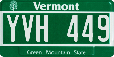 VT license plate YVH449