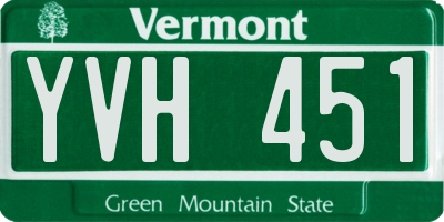 VT license plate YVH451