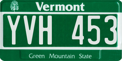 VT license plate YVH453