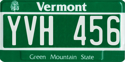 VT license plate YVH456
