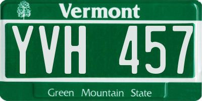 VT license plate YVH457
