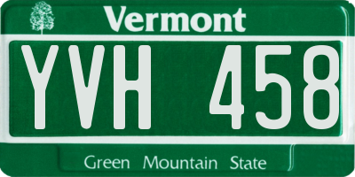 VT license plate YVH458