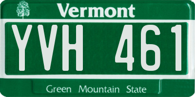 VT license plate YVH461