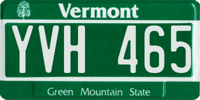 VT license plate YVH465