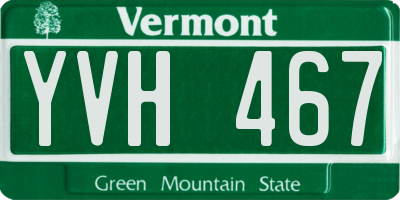 VT license plate YVH467